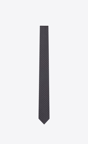 Tie in anthracite and black Y polka-dot jacquard